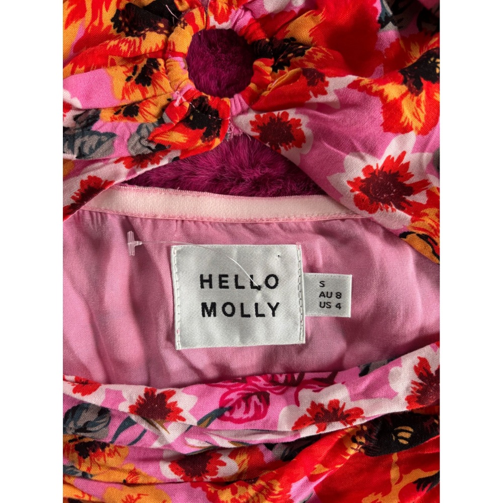 Hello Molly Speak to my Heart Midi Maxi Dress Pink Floral Strapless Cutout Tier - Picture 9 of 11